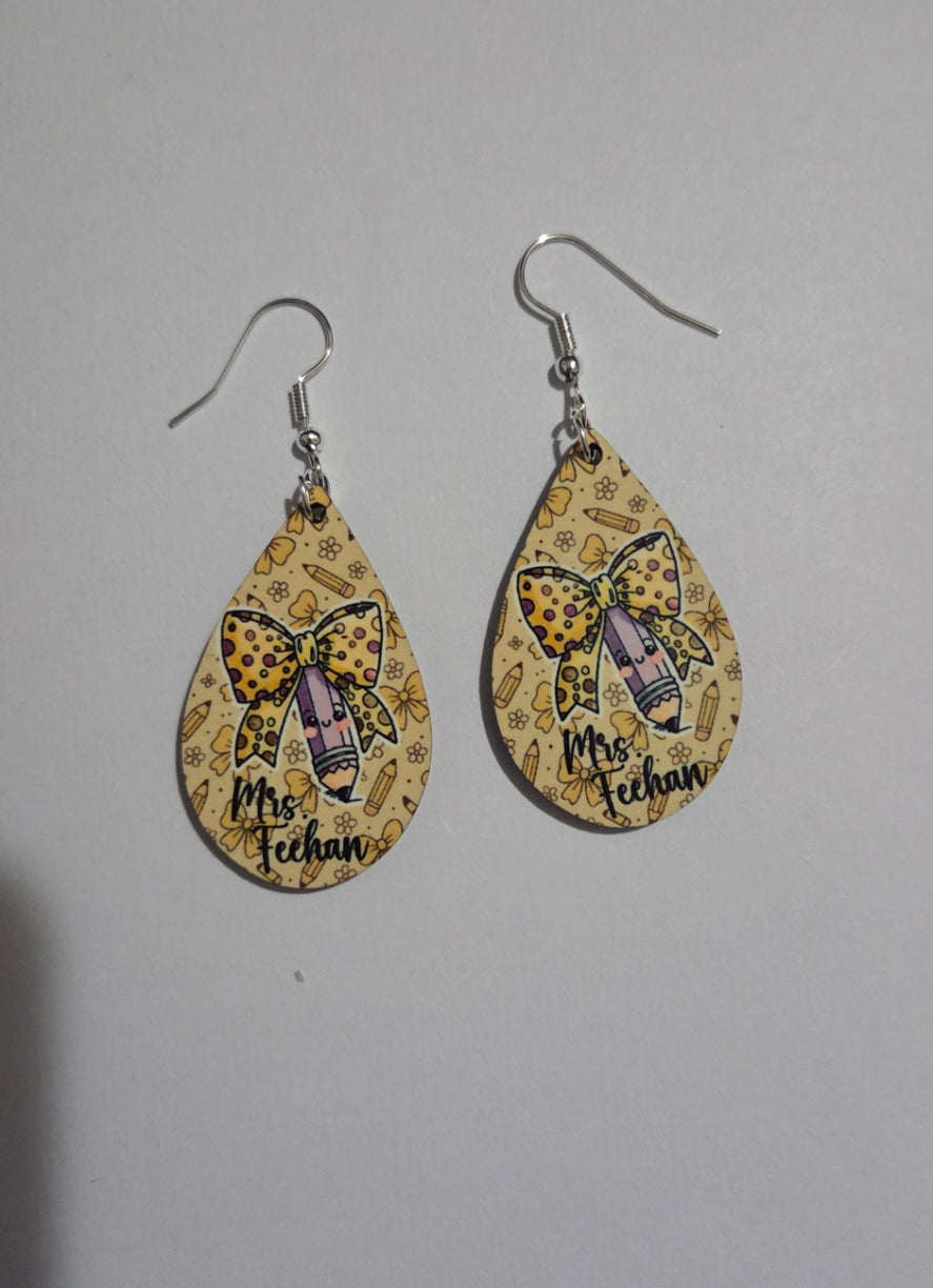 Customizable Teacher Earrings