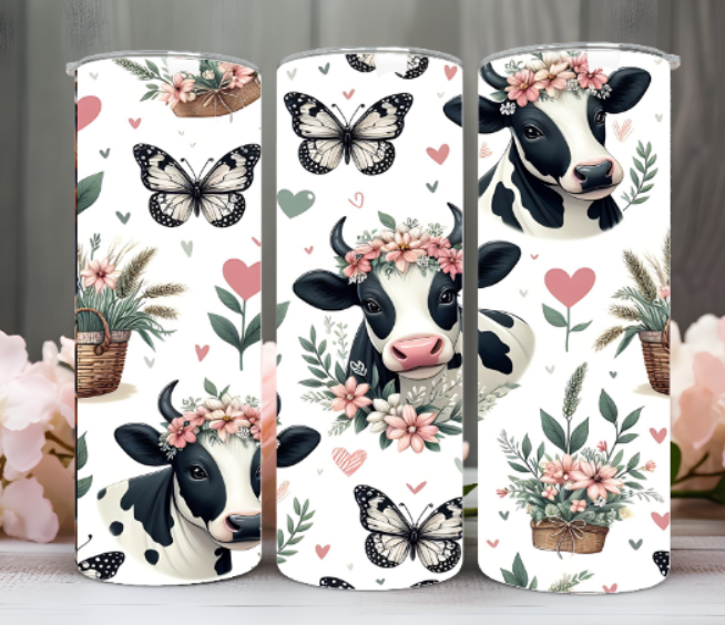 Cow Tumbler or Sippy Cup