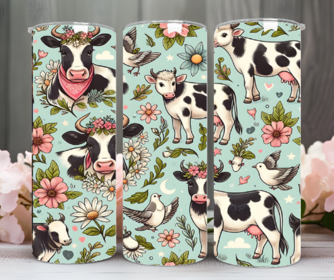 Cow Tumbler or Sippy Cup