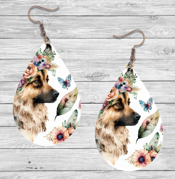 German Shepard Dog Earrings