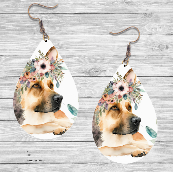 German Shepard Dog Earrings