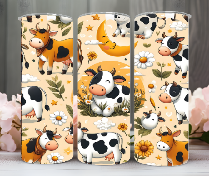 Cow Tumbler or Sippy Cup